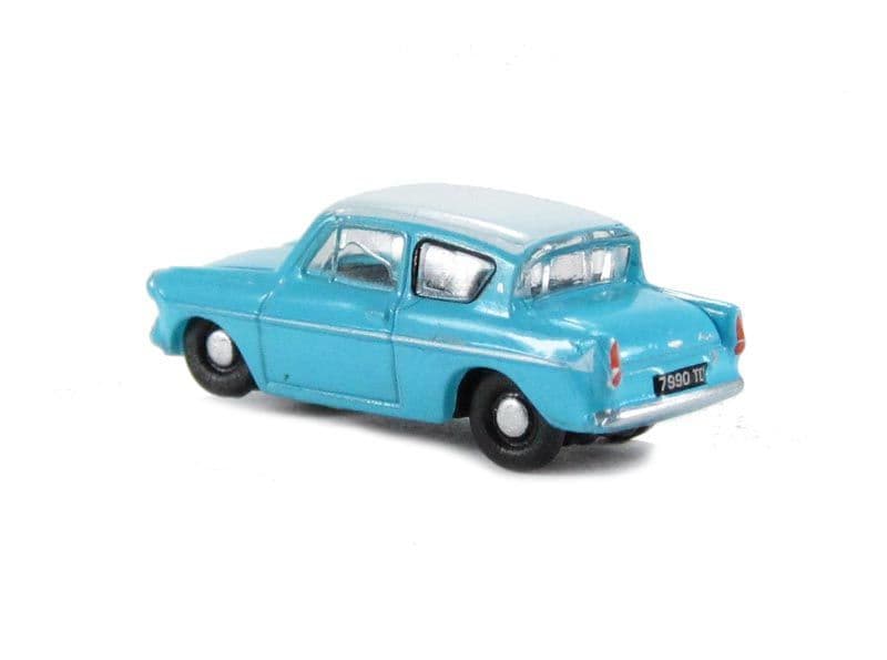 Oxford N105007 N Gauge 1/148 Ford Anglia 105E Turquoise Blue White Harry Potter 
